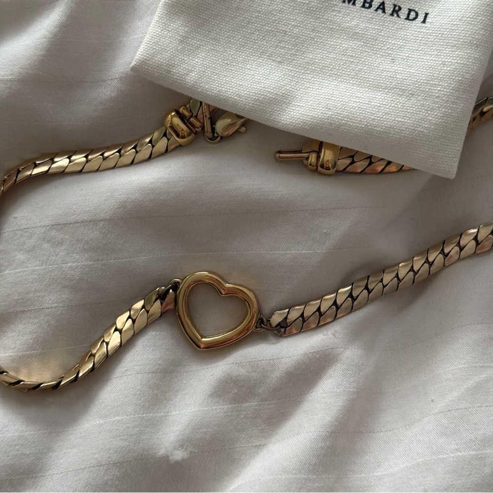 Laura Lombardi Gold Heart Choker Necklace - Picture 4 of 4